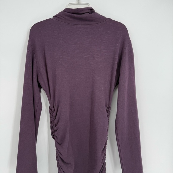 Daily Practice Anthropologie Long Sleeve Ruched Mini Dress Plum Purple Size S - Picture 14 of 15
